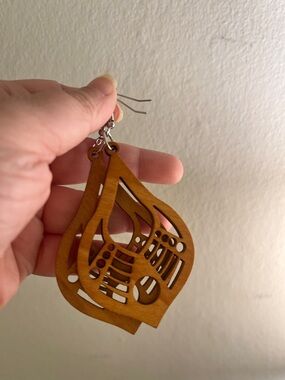 Wooden boho earrings